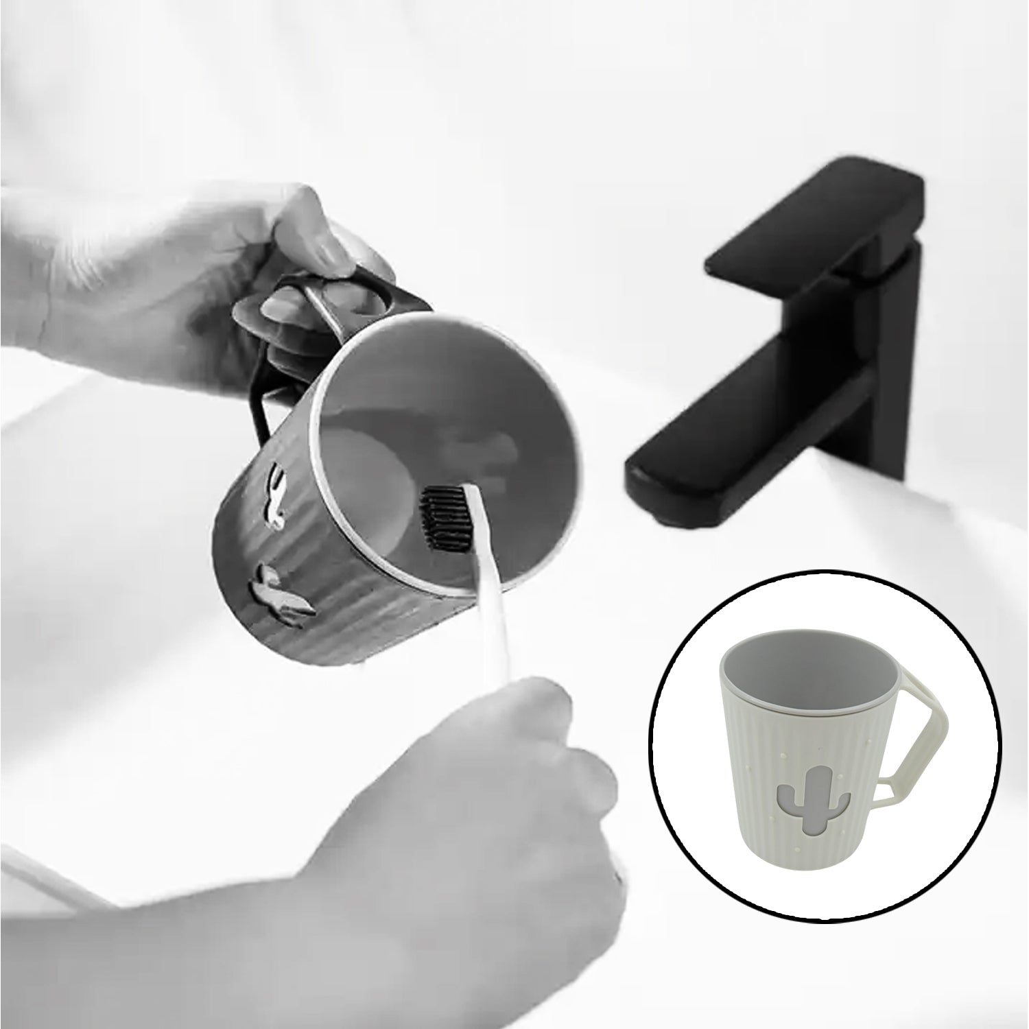 4291 Multi-Purpose Plastic Cactus Cup, Brushing Cup, Cactus Look Toothbrush And Toothpaste Holder Bathroom Cup Cartoon Bathroom Cup With Slot Handle Toothbrush Holder For Bathroom (1 Pc) 4291 Multi-Purpose Plastic Cactus Cup, Brushing Cup, Cactus Look Toothbrush And Toothpaste Holder Bathroom Cup Cartoon Bathroom Cup With Slot Handle Toothbrush Holder For Bathroom (1 Pc)